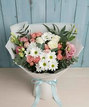 Букет цветов из:  Розы, Лизиантусы и Хризантемы #REPLACE_PRED# Беседино
