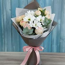 Букет цветов из:  Хризантемы и Розы #REPLACE_PRED# Беседино