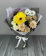 Букет цветов из:  Розы, Герберы и Хризантемы в Беседино