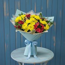 Букет цветов из:  Альстромерии и Хризантемы #REPLACE_PRED# Беседино
