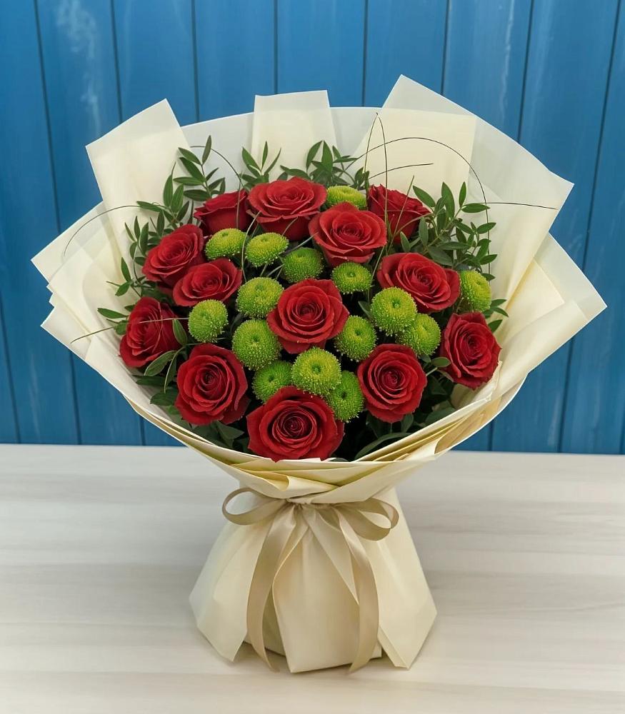 Букет цветов из: Розы и Хризантемы в Беседино