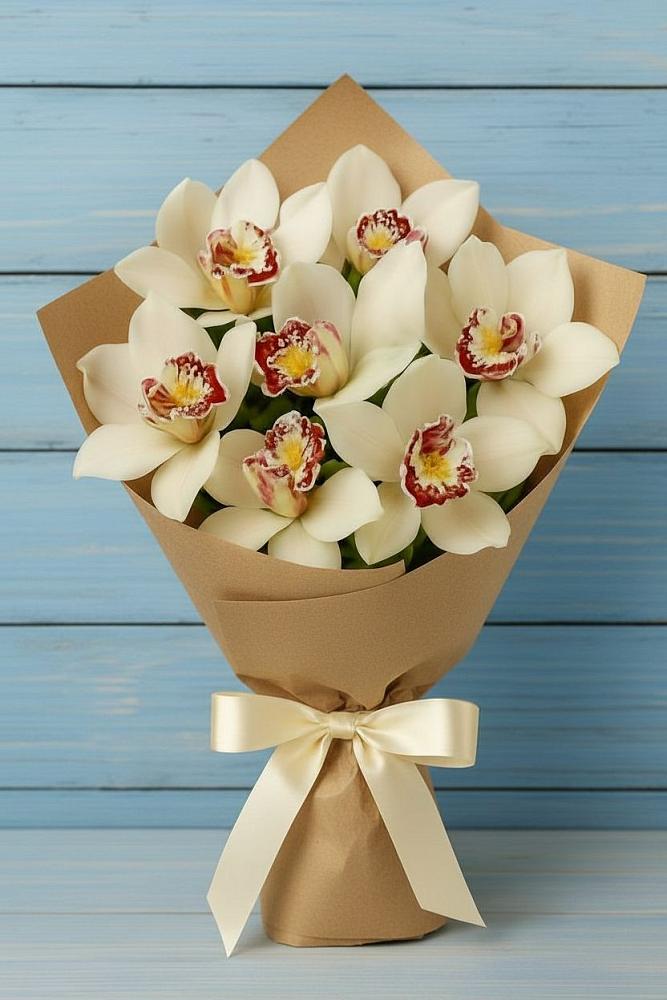 Букет цветов из: Орхидеи и Розы в Беседино