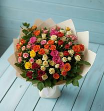 Букет Микс из разноцветных кустовых роз #REPLACE_PRED# Беседино